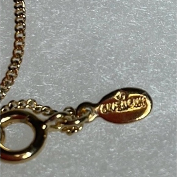 Givenchy Gold Pendant with Rhinestones 18” Necklace Excellent Condition - Picture 5 of 5